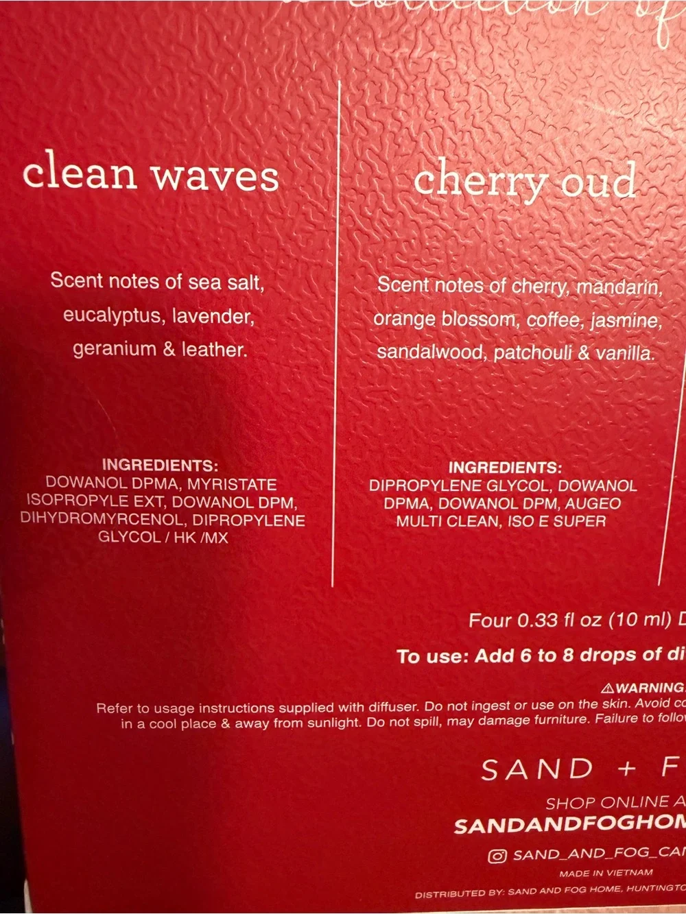 Sand + Fog NWT California Beach House Hand Soap & 4 Pc Diffuser Oil Set